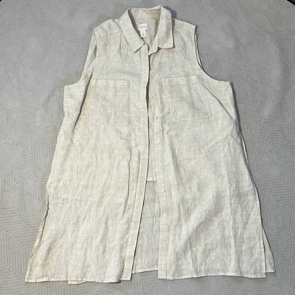 CHICO’S linen tunic top